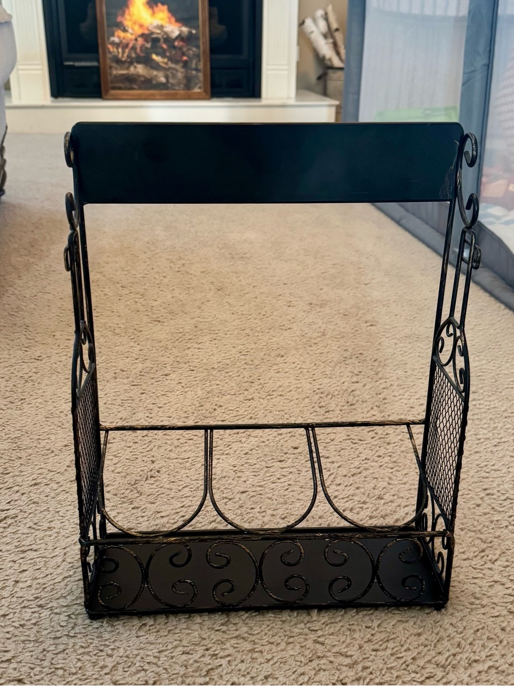 Wrought Iron Decorative Rack - Black